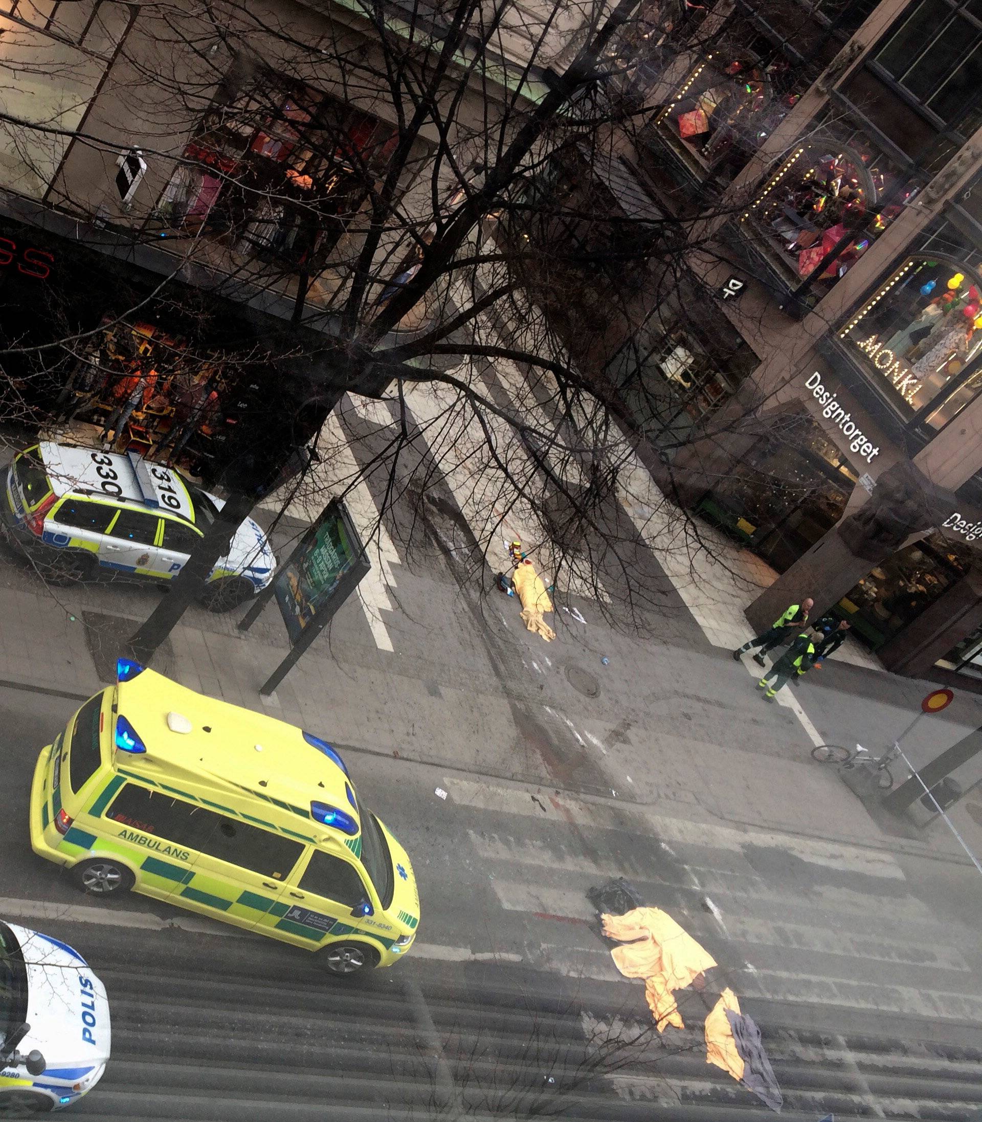 People were killed when a truck crashed into department store Ahlens on Drottninggatan, in central Stockholm