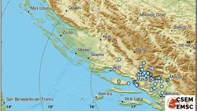 Novi potres od 3,4 Richtera kod Gruda, osjetio se i u Dalmaciji: 'Snažno je zatreslo, ali kratko'