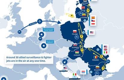 Pogledajte kartu NATO-a: 'U svakom trenutku na nebu iznad Europe je 30 borbenih aviona'