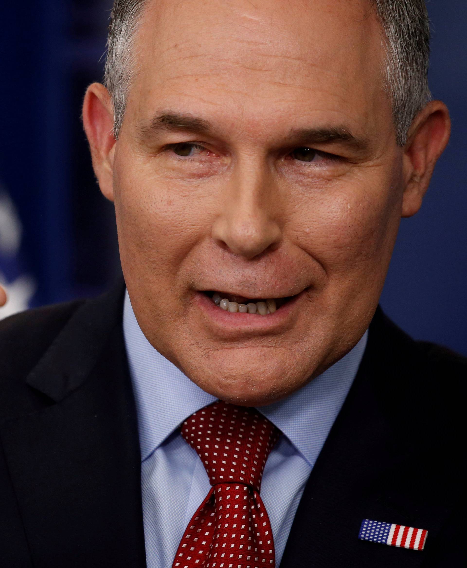 FILE PHOTO: EPA's Pruitt takes questions about the Trump administration's withdrawal of the U.S. from the Paris climate accords during the daily briefing at the White House in Washington