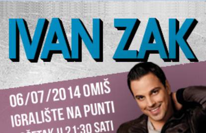 Veliki koncert Ivana Zaka danas, 6. srpnja u Omišu! 