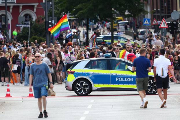 Revellers attend the annual Christopher Street Day (CSD) LGBTQ+ Pride demonstration, in Hamburg