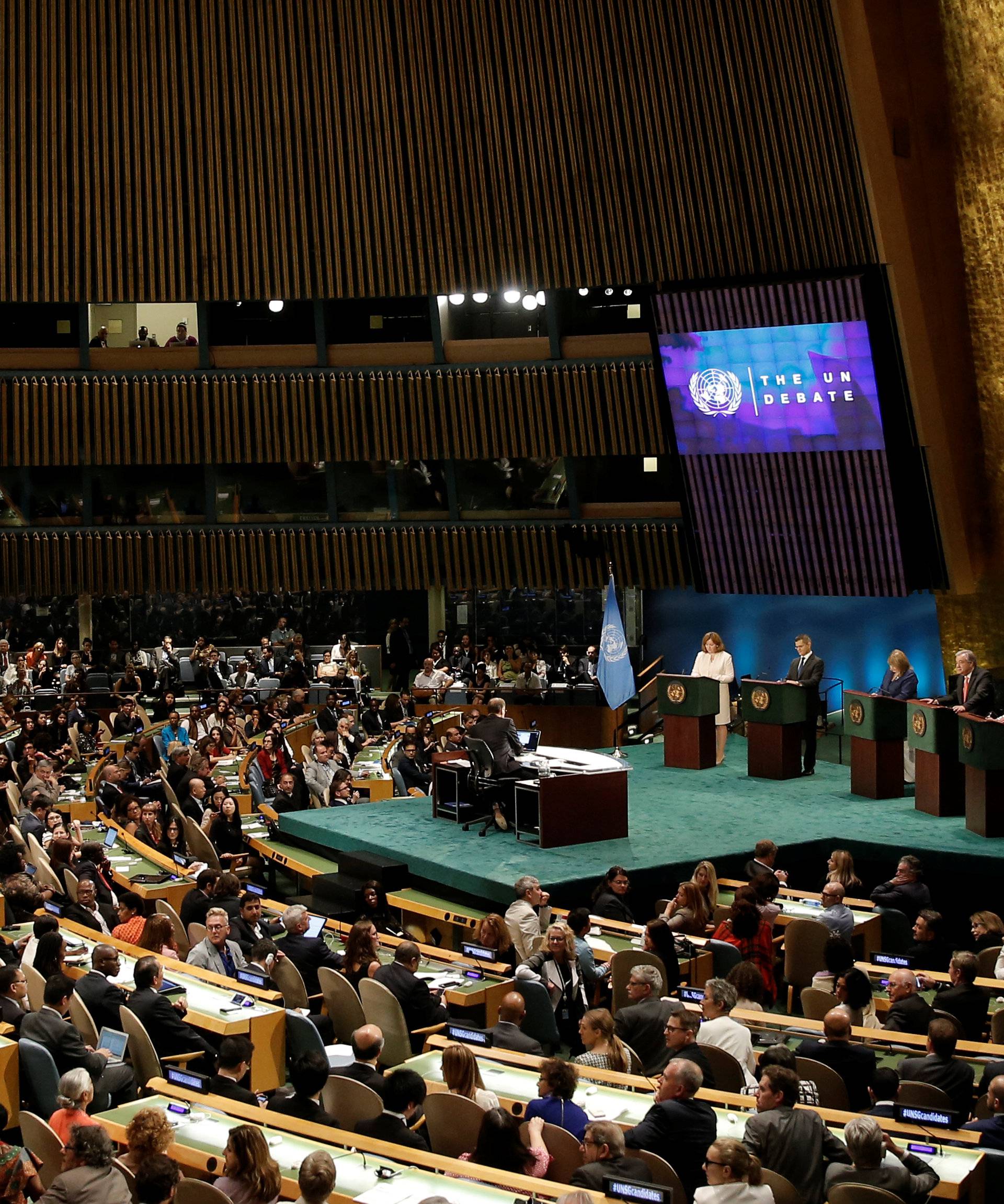 Candidates vying to be the next United Nations Secretary General debate in the General Assembly at U.N. headquarters in New York