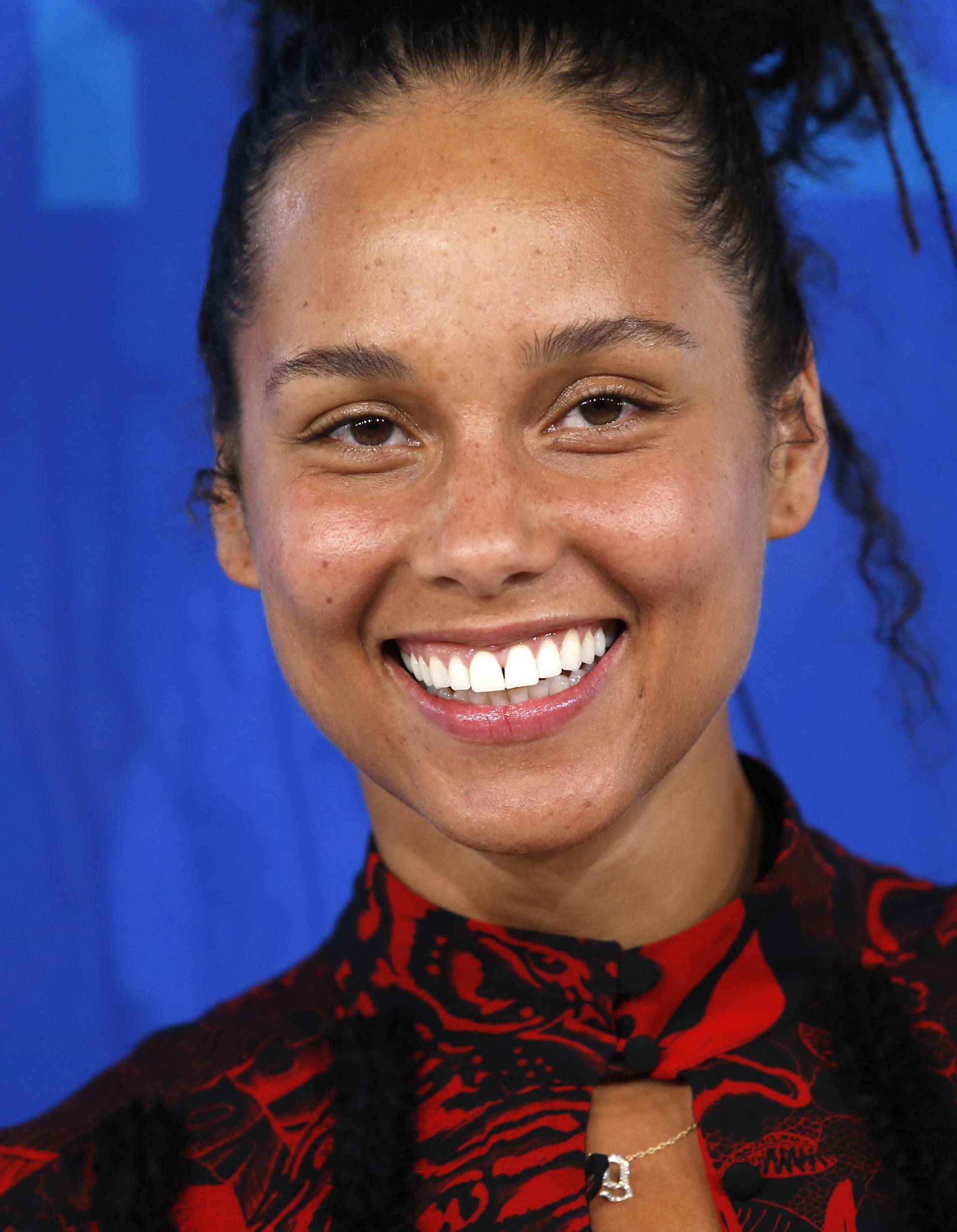 Musician Alicia Keys arrives at the 2016 MTV Video Music Awards in New York