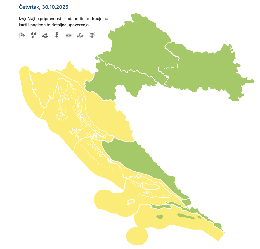 Olujno jugo i obilna kiša prijete Jadranu, aktivirali meteoalarm