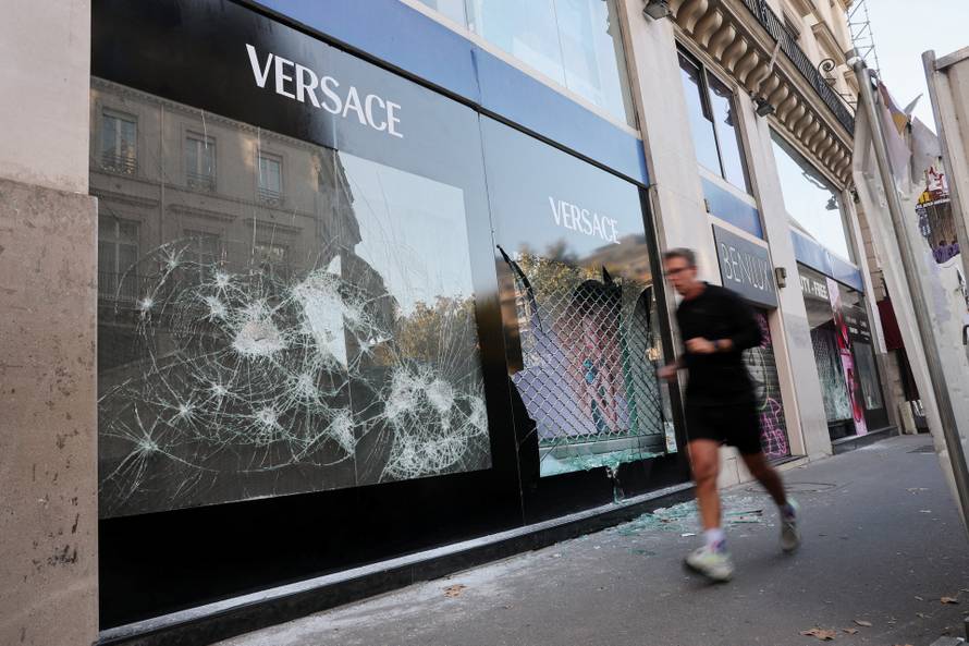 Aftermath of clashes during a national day of protests against the cost of living and rising fuel prices, in Paris