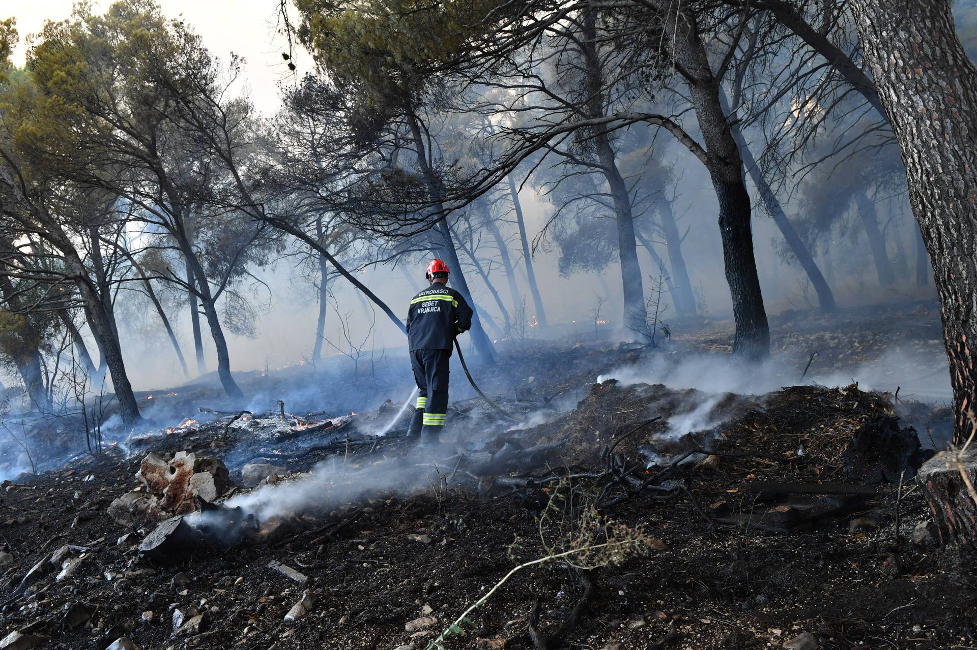 U blizini Trogira izbio požar, u gašenju pomažu i tri protupožarna aviona