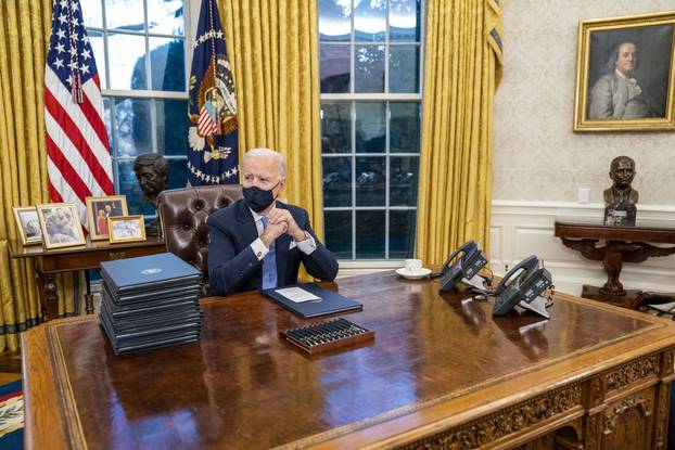 Biden Signs First Executive Orders, Washington, District of Columbia, USA - 20 Jan 2021