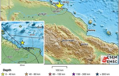 Potres magnitude 6,6 pogodio Wewak, Papua Nova Gvineja