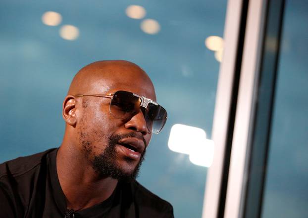 Undefeated boxer Mayweather Jr. of the U.S. speaks during an interview with Reuters in Tokyo