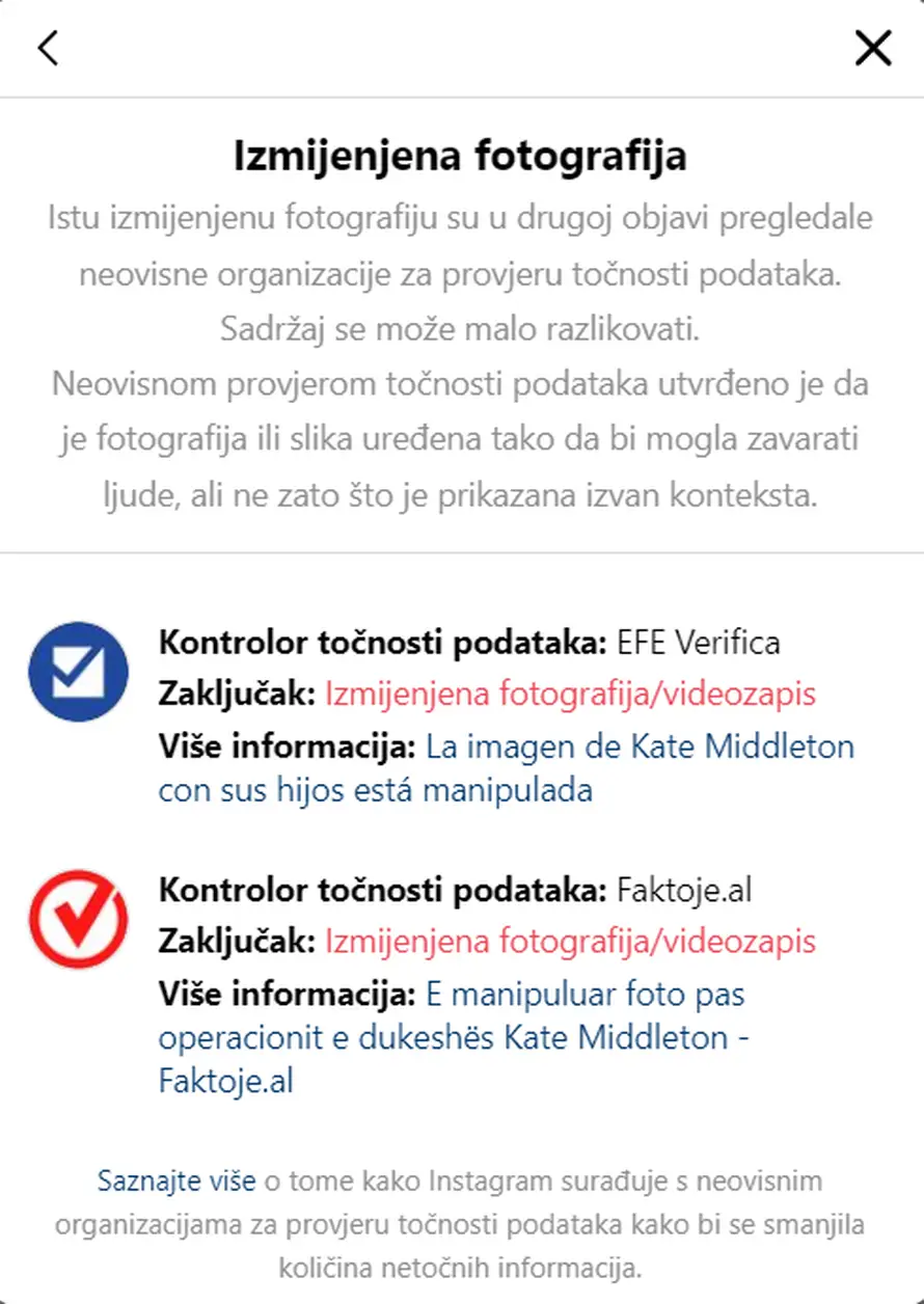 Instagram ne želi probleme! Na uređenu fotku princeze Kate stavio upozorenje: Što je iduće?