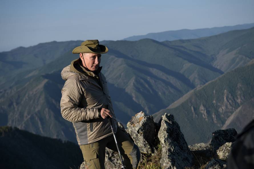 Russia's President Putin is seen during his vacation in the Republic of Tyva