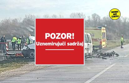 Prve slike s mjesta strave kod Rugvice! Policija: 'Dvoje mrtvih u sudaru kombija i motocikla'