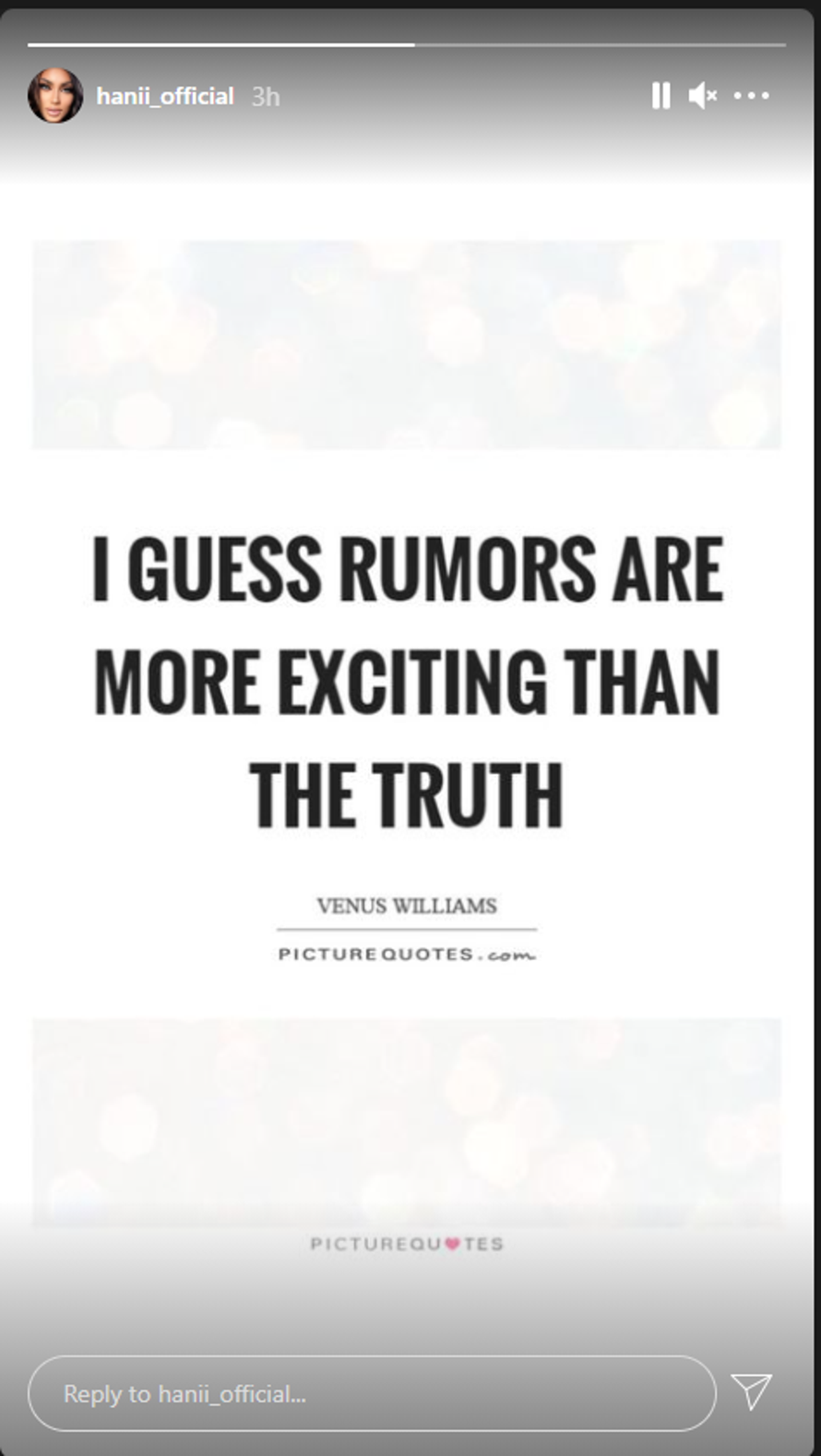 Hana se javila: 'Izgleda da su glasine uzbudljivije od istine'