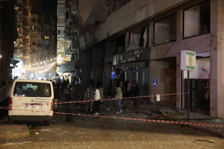 Aftermath of a reported Israeli strike in Zuqaq al-Blat, central Beirut