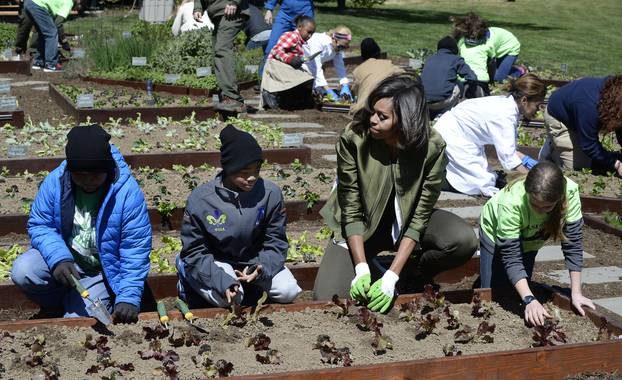 Michelle Obama Plants For The Final Time The Kitchen Garden - Washington