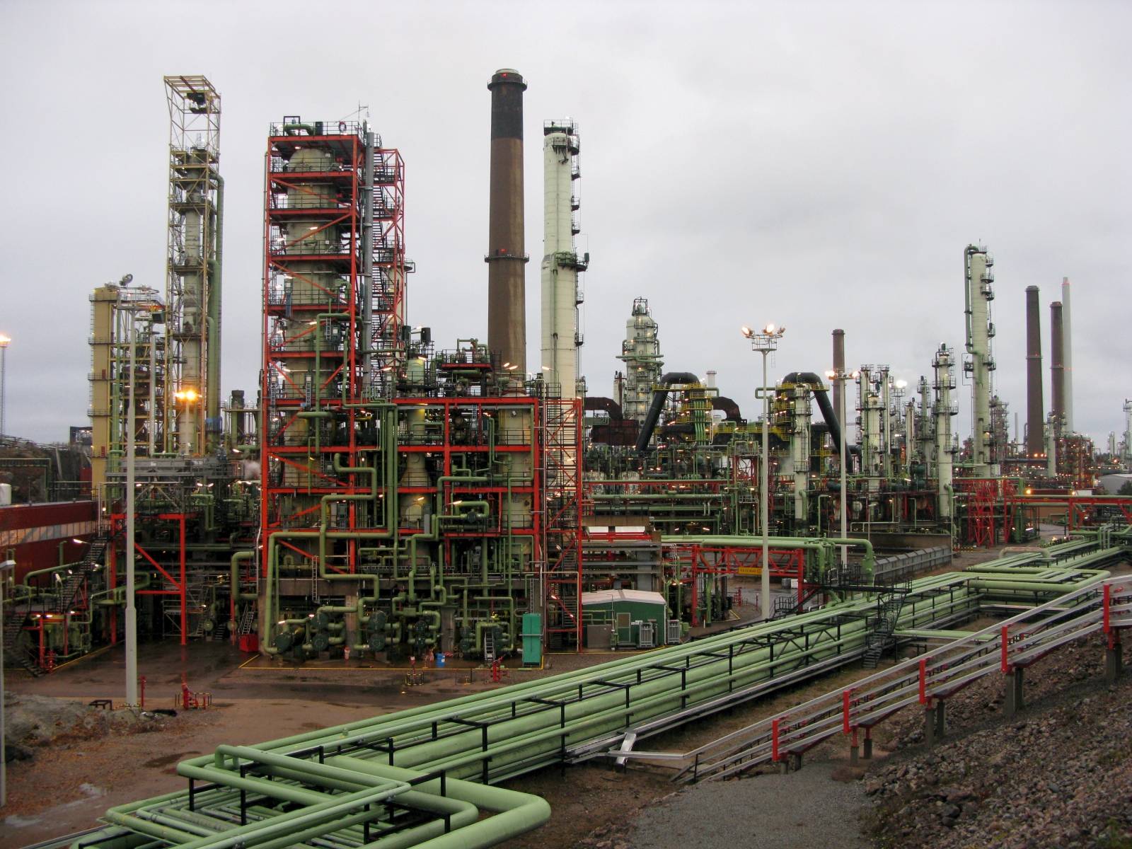 FILE PHOTO: General view of Neste's oil refinery, with a total refining capacity of about 13.5 million tonnes per year, in Porvoo
