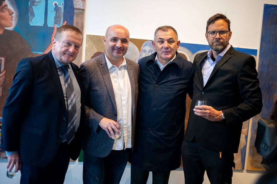 Zagreb: Otvorenje izložbe Tomislava Buntaka na kojoj predstavlja oltarni poliptih izrađen za crkvu sv. Antuna Padovanskog