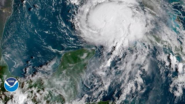 NOAA handout photo of Hurricane Michael seen in the Gulf of Mexico