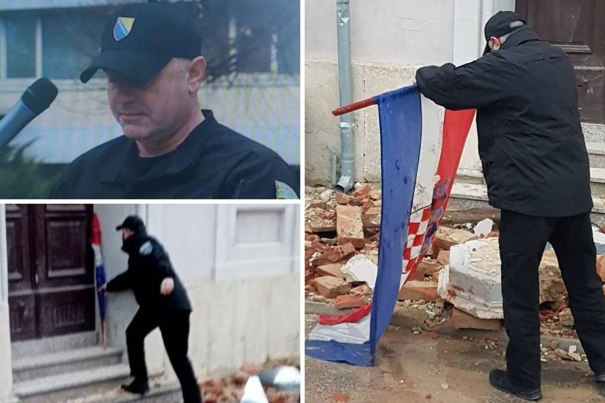 Sarajevski policajac u Petrinji iz blata izvukao hrvatsku zastavu: 'Bilo je teško gledati je onakvu'