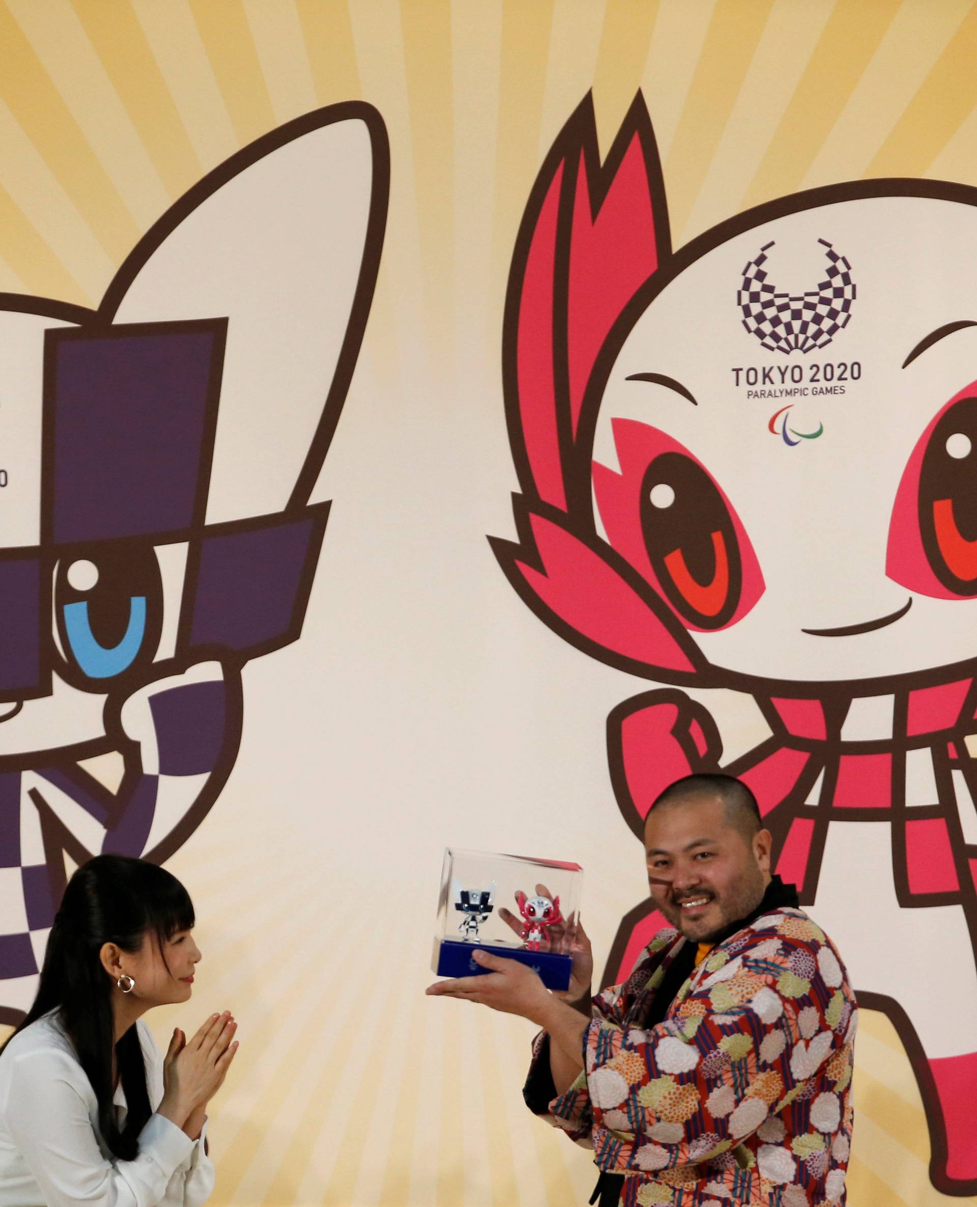 Tokyo Olympics organizers unveil the mascot for the Tokyo 2020 Olympics and Paralympics in Tokyo