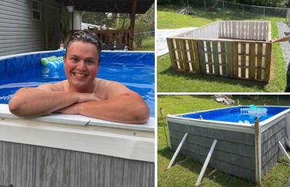 Napravio je bazen u dvorištu od drvenih paleta za samo 12 sati