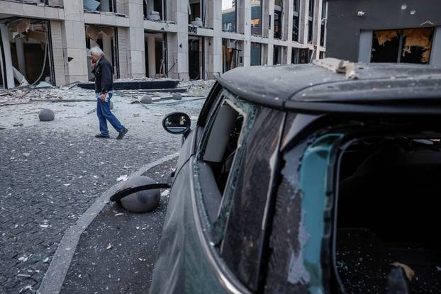 Aftermath of a Russian missile and drone attack in Kyiv