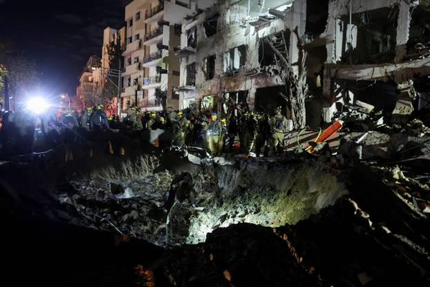 Aftermatch of a projectile impact in Tel Aviv