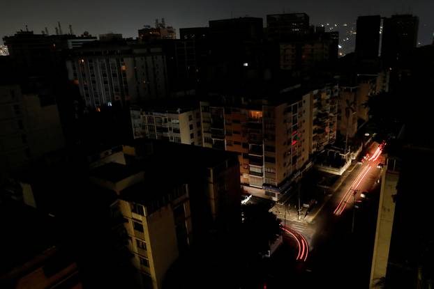 A general view of a neighborhood during a blackout in Caracas