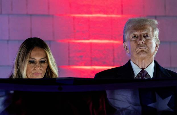 U.S. President-elect Donald Trump views fireworks at Trump National Golf Club Washington DC in Sterling
