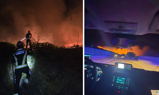 FOTO Pogledajte strašnu buktinju s Brača: Vatrogasci su se s požarom borili cijelu noć