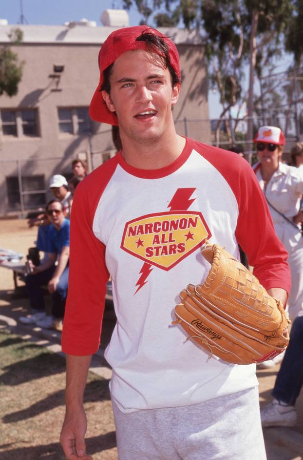 VAN NUYS, CA - SEPTEMBER 28: Matthew Perry at Narconon s 12th Annual Celebrity Softball Game on September 28, 1991 at th