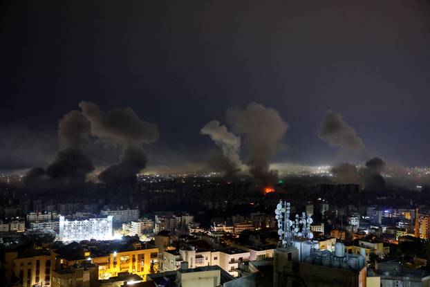 Israeli strikes on Beirut's southern suburbs, following an escalation between Hezbollah and Israel amid the U.S.-Israeli conflict with Iran