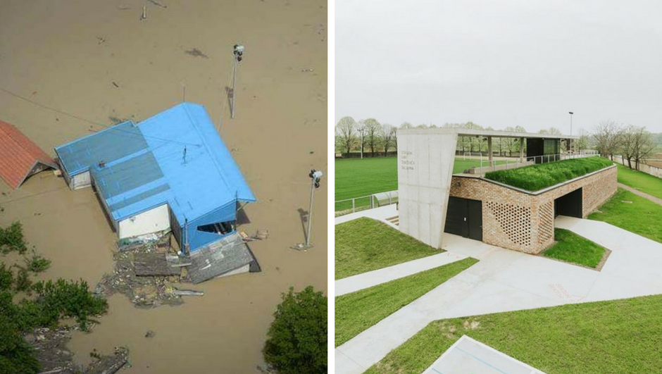 Od cigli iz razrušenih kuća od poplave Gunja je dobila stadion