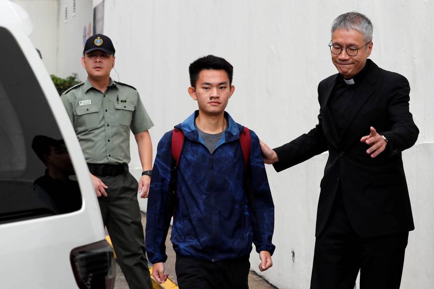 Chan Tong-kai, a Hong Kong citizen who was accused of murdering his girlfriend in Taiwan last year, leaves from Pik Uk Prison, in Hong Kong