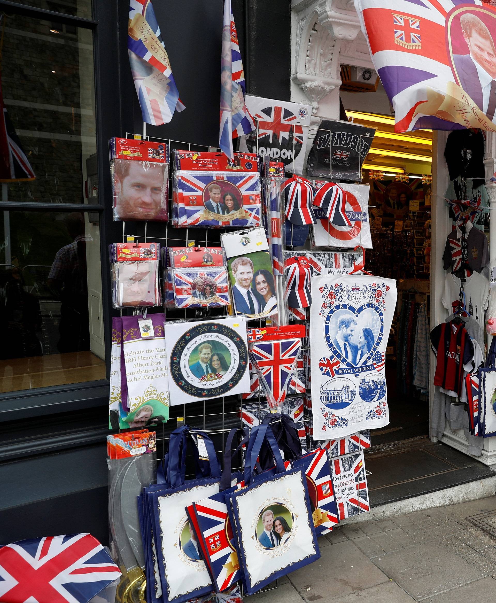 People browse for Royal Wedding souvenirs ahead of Prince Harry and Meghan Markle's wedding in Windsor