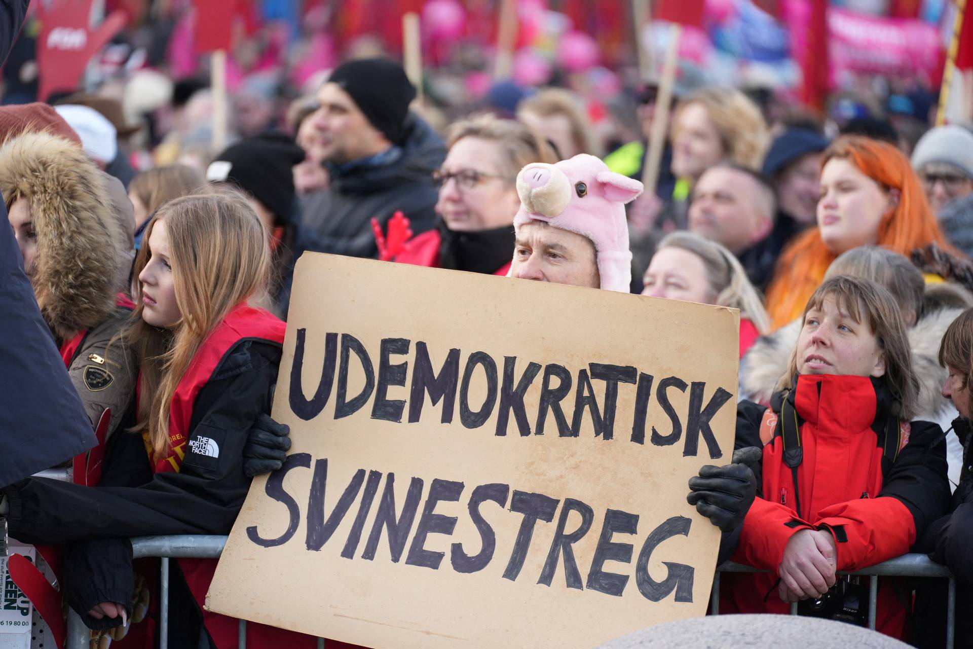 Protest in front of the Danish Parliament in Copenhagen