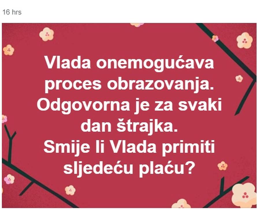 'Mama, ne shvaćam zašto ta Vlada ne da učiteljima što žele'