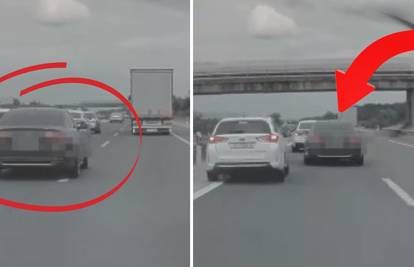 VIDEO Bahato, glupo i opasno! Pogledajte što je radio Audi ZG tablica na A1 Karlovac - Zagreb