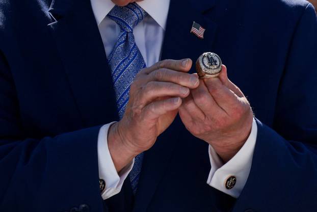 U.S. President Trump hosts a reception for the reigning MLB World Series champion Los Angeles Dodgers, at the White House