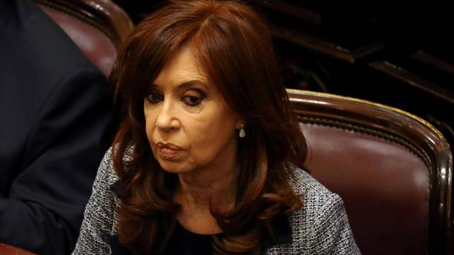 Former Argentine President and senator Fernandez de Kirchner attends a session at the Senate in Buenos Aires
