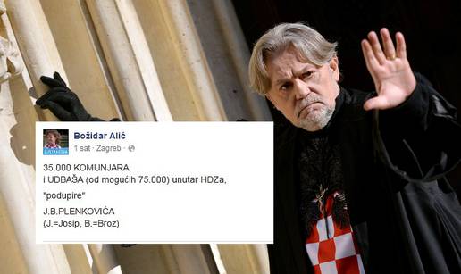 Alić: "Plenkovića podržava 35.000 komunjara i udbaša"