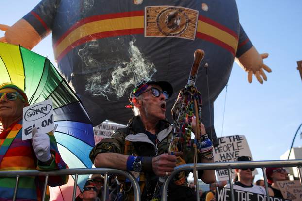 Anti-Trump 'Hands Off!' protest, in Los Angeles