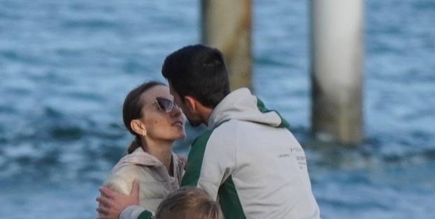 *EXCLUSIVE* Novak Djokovic and his wife Jelena pack on the PDA as they are seen kissing on Marbella Beach