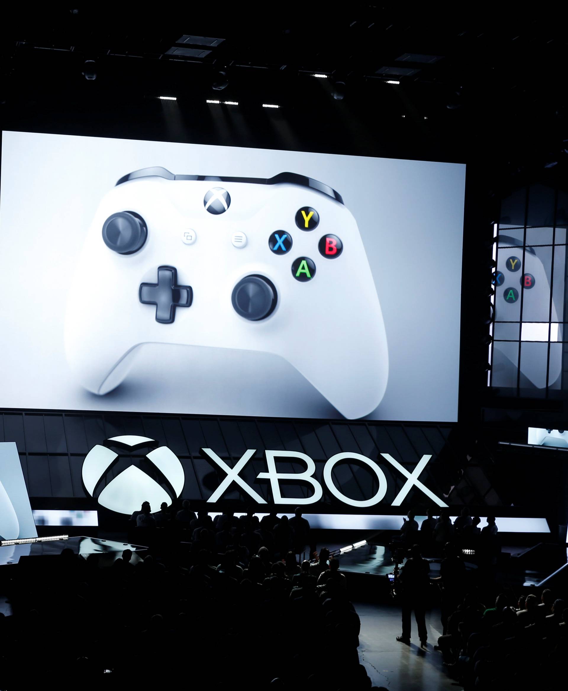 Microsoft displays consoles at the Xbox E3 2016 media briefing in Los Angeles