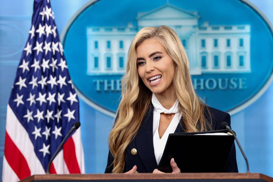 New White House Press Secretary Zacharia holds her first press briefing at the White House in Washington, DC