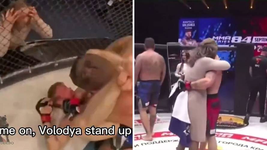 Nevjerojatan video: MMA borac primao batine u kavezu, a onda je dotrčala njegova supruga...