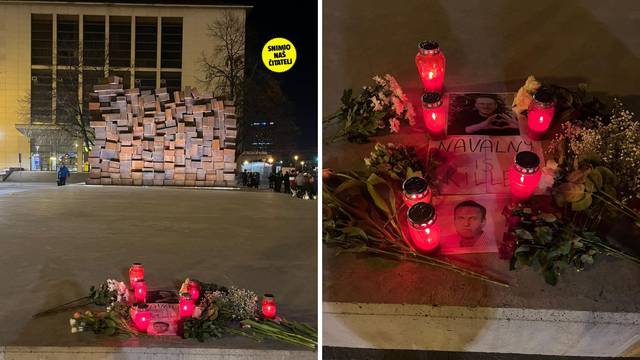 VIDEO Zagrepčani pale svijeće i ostavljaju cvijeće za Navaljnog
