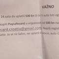 Vozače u Zagrebu dočekale poruke na autima: 'Uplati 500 kuna ili će ti auto biti ogreban'