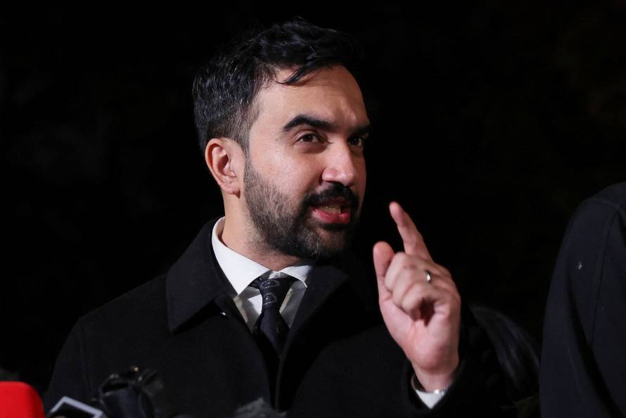 Democratic candidate for New York City mayor, Zohran Mamdani, campaigns on eve of election day, in Queens, New York City